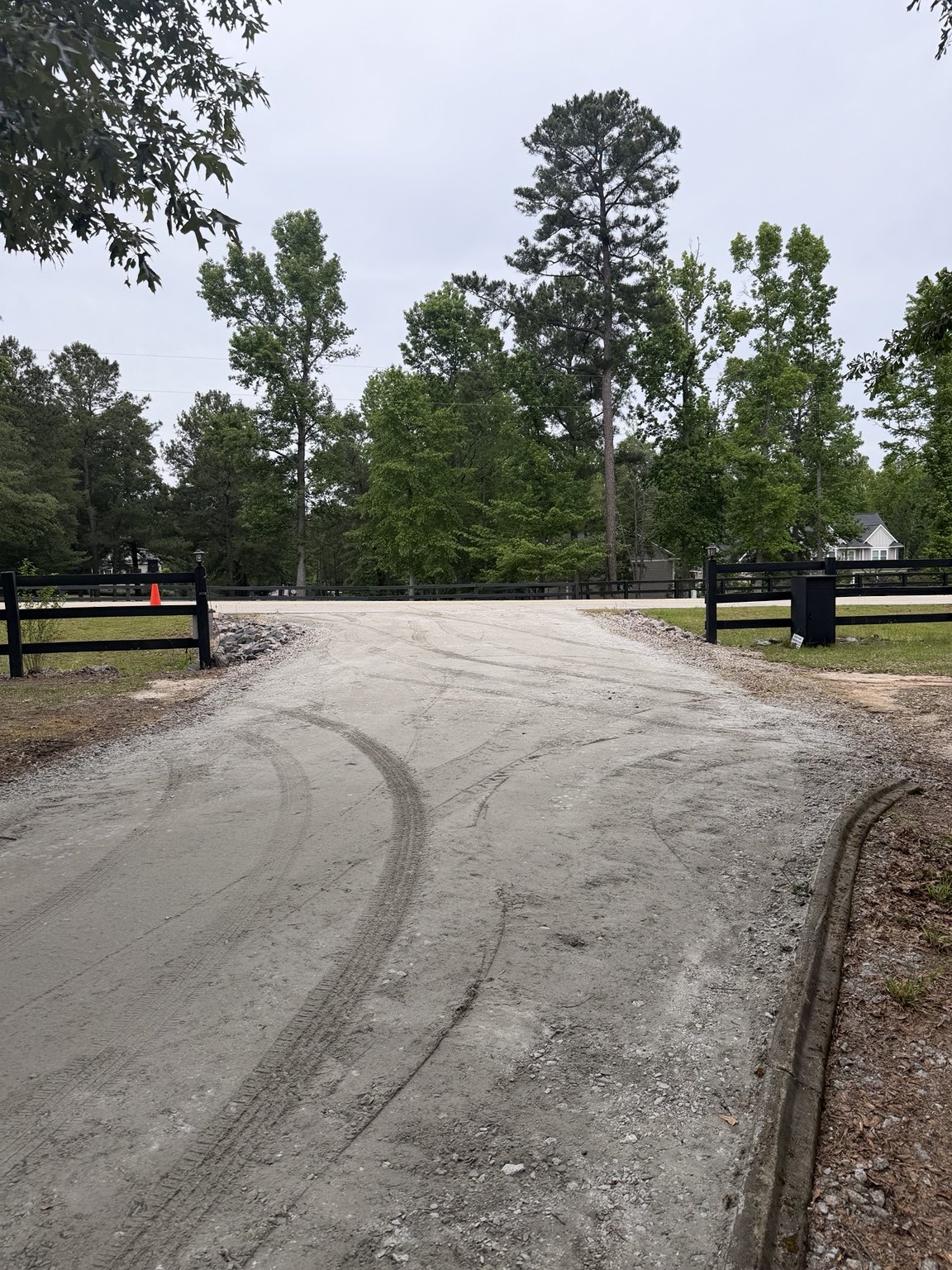Driveway entrance grading