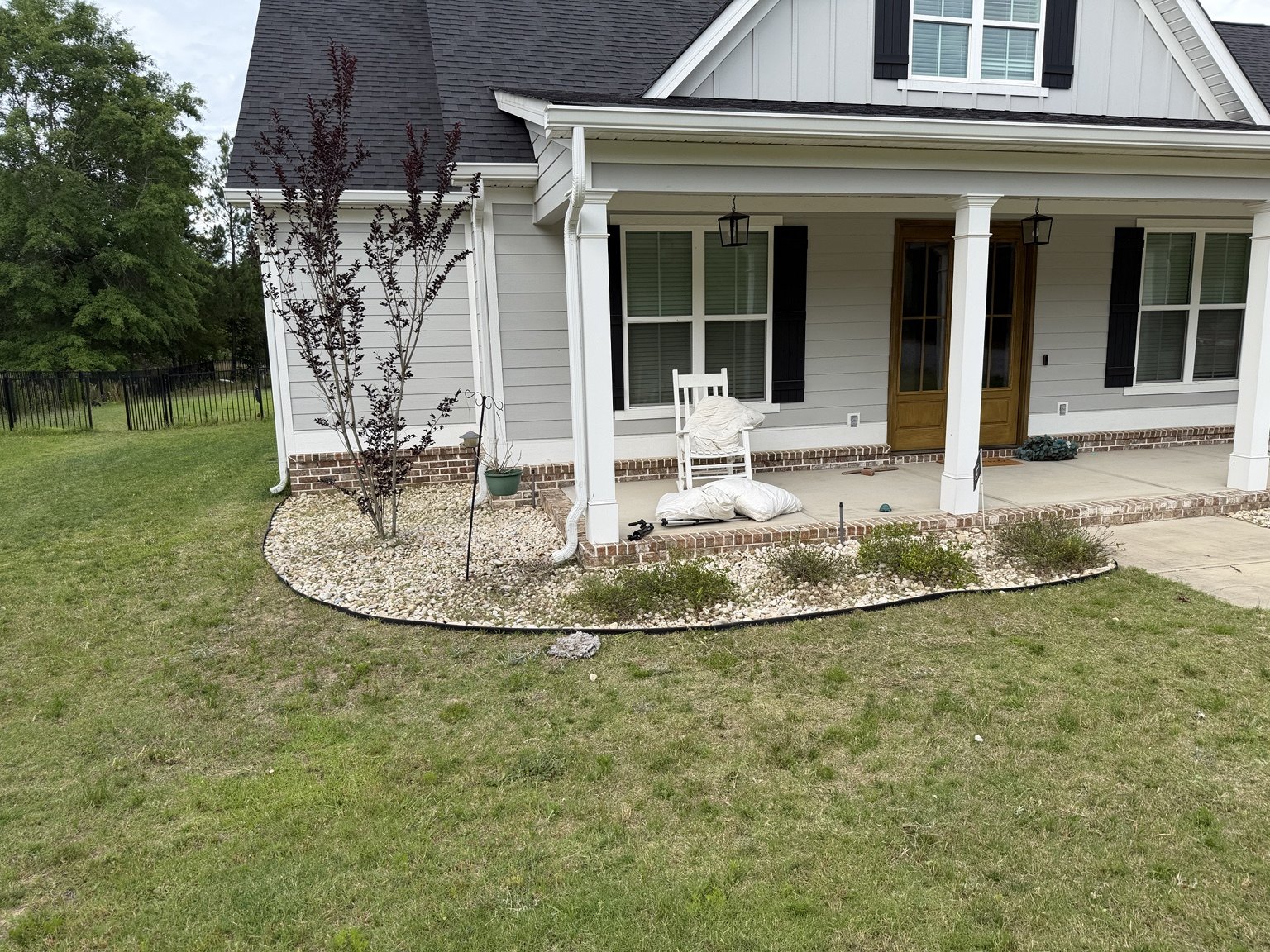 Front bed after restoration